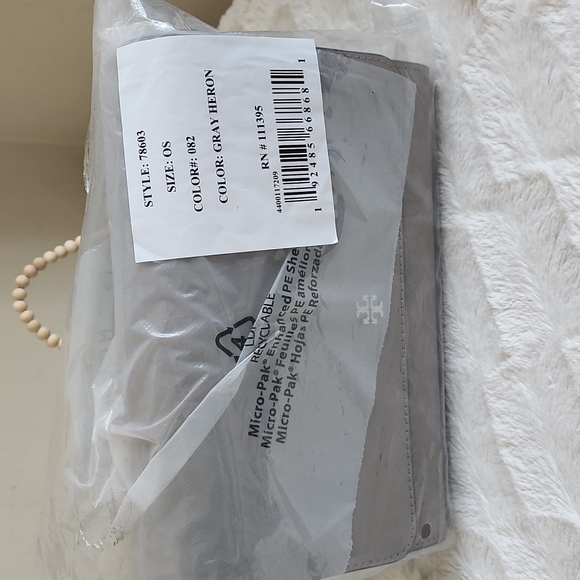 NWT Tory Burch Emerson Combo Cross Body Gray Heron - Picture 13 of 13